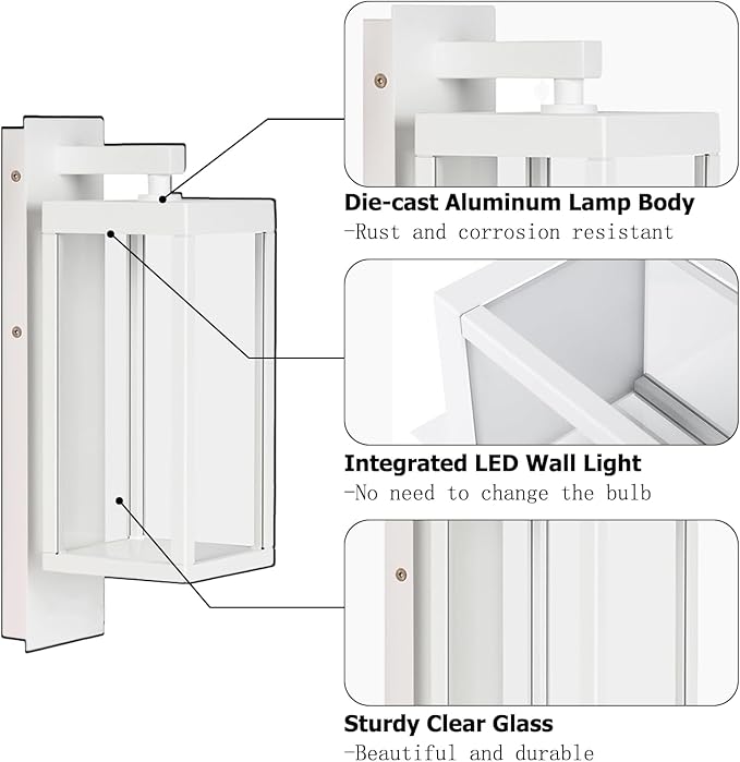 Modern Outdoor Light Fixtures Dusk to Dawn Outdoor Lighting, Porch Light - Image 5
