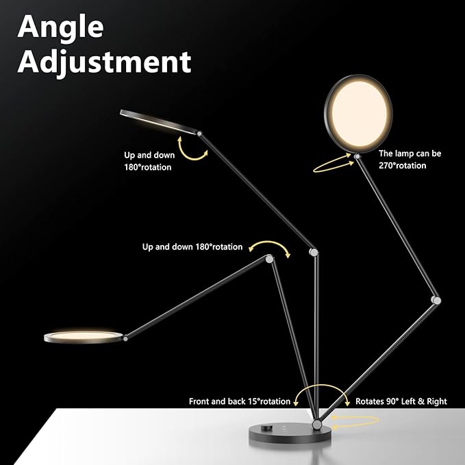 ANNAITE LED Desk Lamp for Home Office, Eye-Caring Modern Desk Light, 3 Color - Image 5