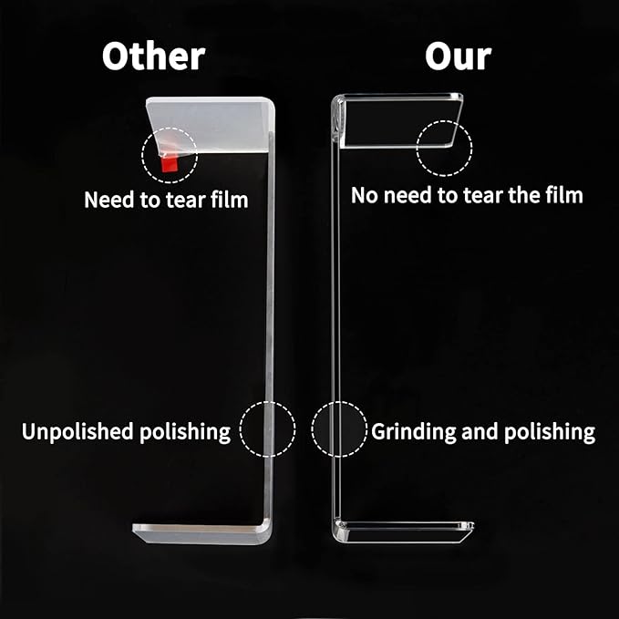 HIIMIEI Acrylic Display Riser, Thickened to 5mm Clear Rectangular Display Shelf - Image 6