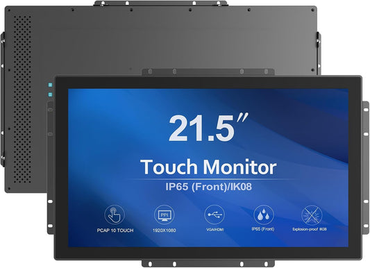 21.5 Inch Open Frame LCD Display Touch Screen Monitor HDMI VGA DVI Inputs 1000