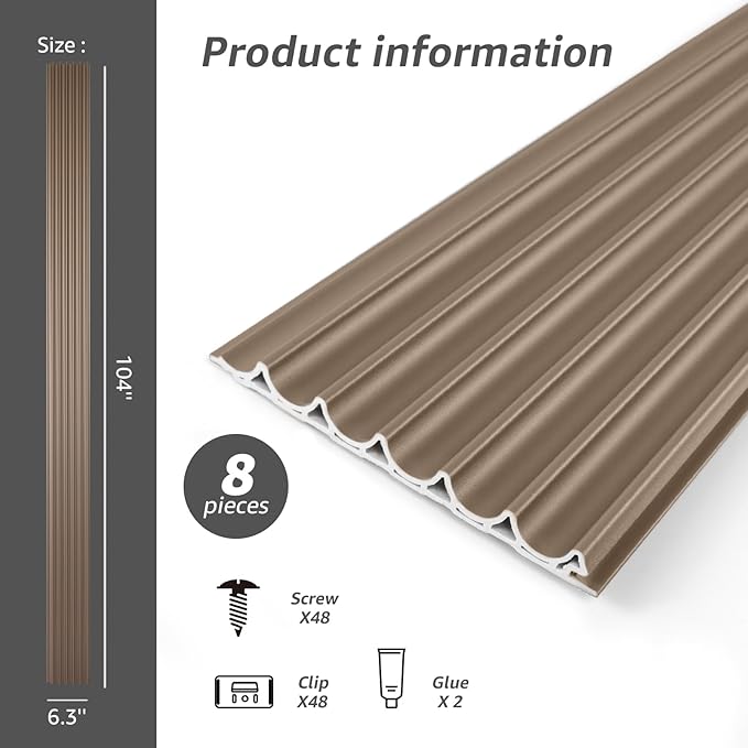 Art3dwallpanels 4 Pack Glossy Metal Finish WPC Soundproof 3D Wall Panels - Image 6