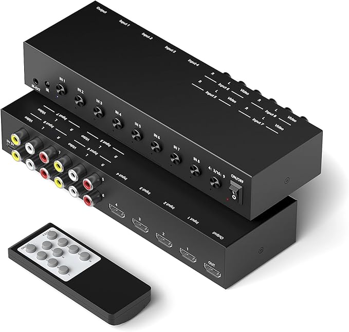 Azduou 4 AV Inputs + 4 HDMI 2.0 Inputs to HDMI Converter - Image 8