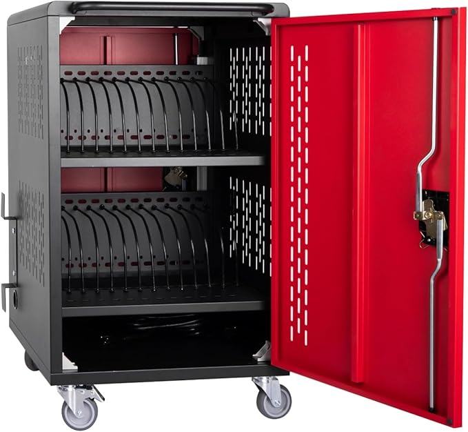 VOOTOLOVER 32 Bay Mobile School Charging Cart Station, by Unknown