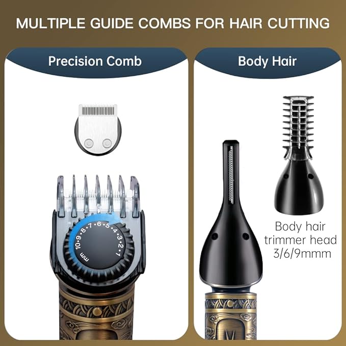 Scttomon Beard Trimmer Kit Professional Hair Clipper Zero Gapped T-Blade - Image 5