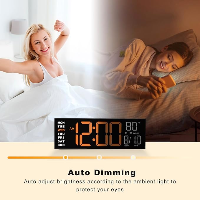 JALL 16" Large Digital Wall Mount Clock, Count Down Timer, Big LED, RGB Color - Image 7
