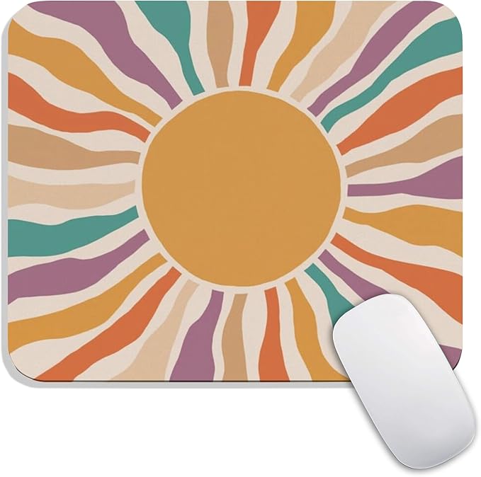 Armanza Square Mouse Pad Retro Sun, Personalized Premium-Textured Custom Mouse by Armanza