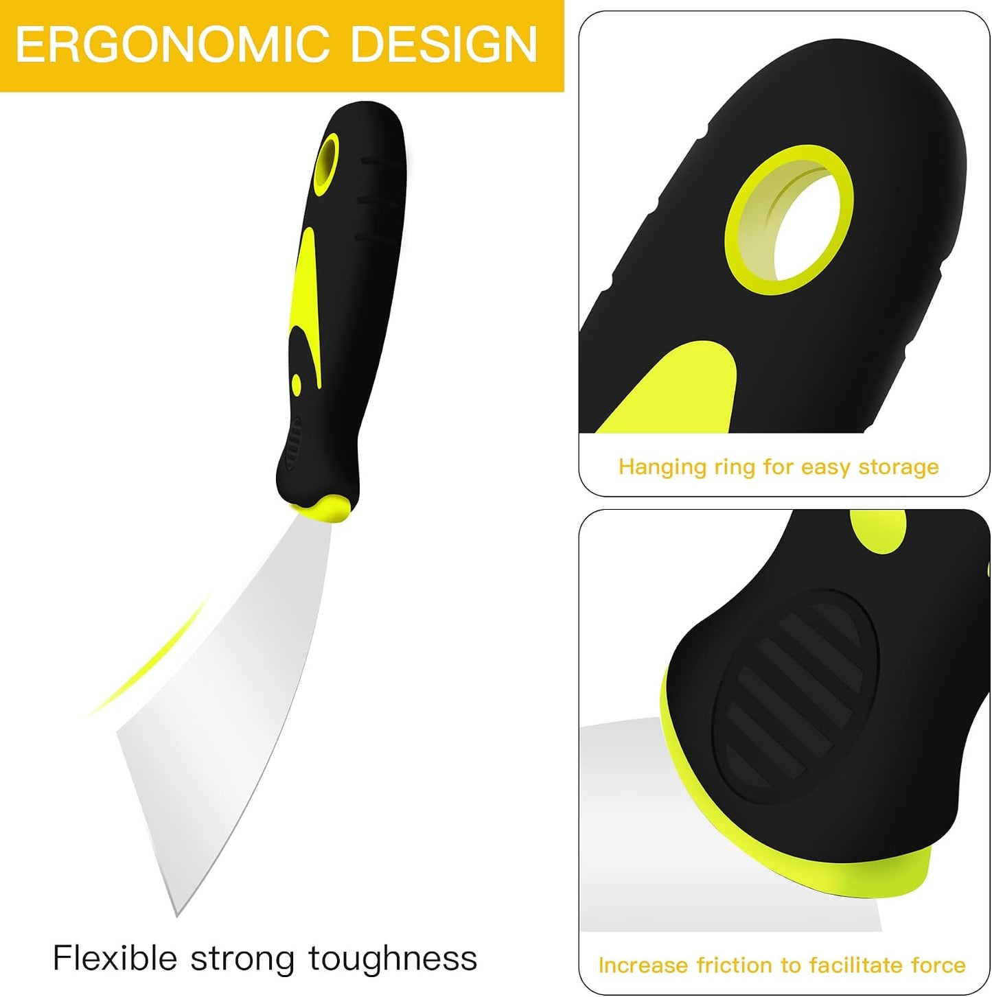 Putty Knife Scrapers, 1.5 Inch Spackle Knife, Metal Scraper Tool for Drywall Finishing, Plaster Scraping, Decals, and Wallpaper