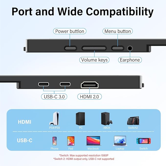 InnoView 16-inch 180Hz Portable Monitor FHD1920×1200 100% sRGB Laptop Screen - Image 6