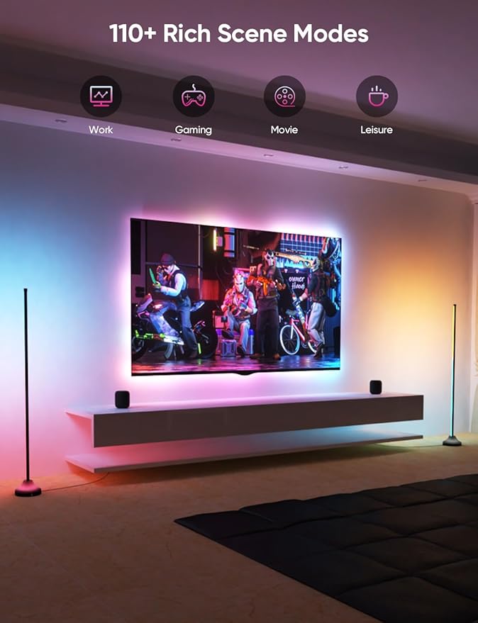 RGB&IC Smart Corner Floor Lamp – 20 W/1100 lm, 24‑Zone DIY & Music‑Sync LED - Image 8