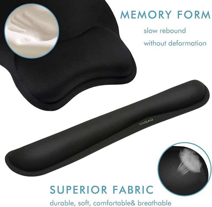 VAGAU Premium Keyboard Wrist Rest and Mouse Pad Wrist Support, Ergonomic Memory - Image 4