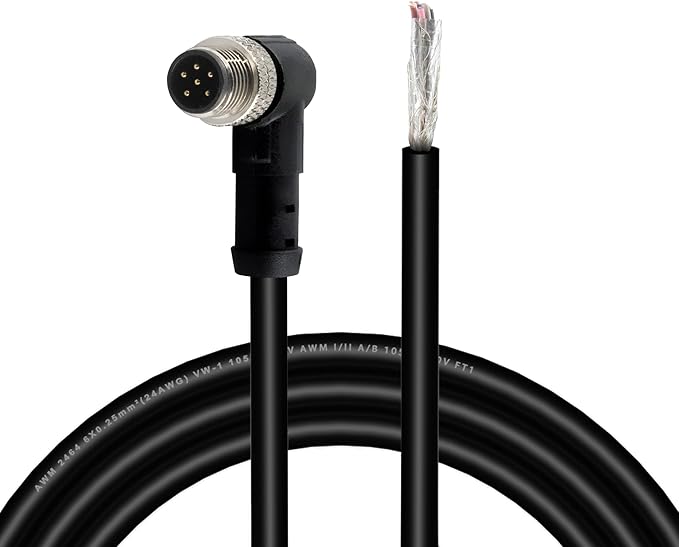 M8 Aviation Sensor Cable 6 Pin，Lonlonty M8 Industrial Sensor Connector Shielded by Lonlonty