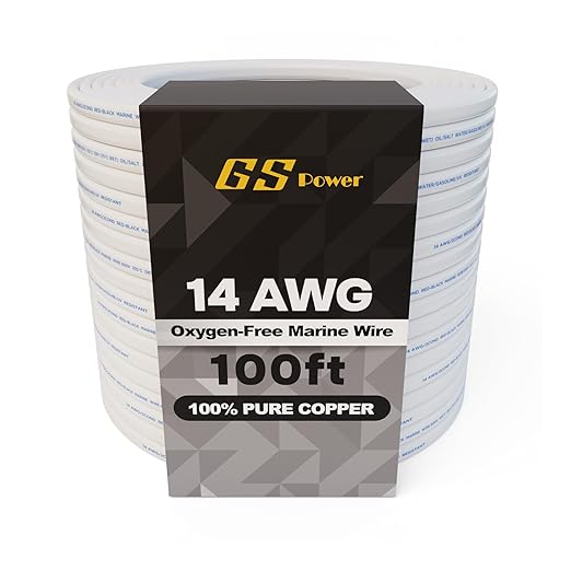 GS Power 100 Ft Duplex Marine Wire, 14 Gauge Wire, Oxygen-Free Tinned Copper 14 by GSPower