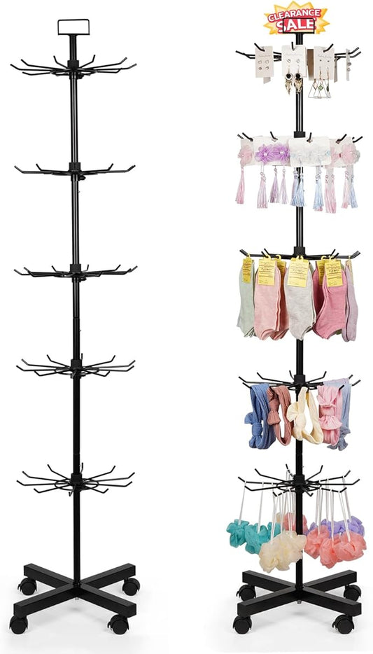 Exttlliy 5-Tier Metal Spinning Display Stand Rack by Exttlliy