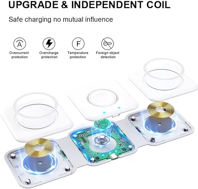 IHAO 3in1 Megnetic Attraction Wireless Charging Station Foldable Fast Charger - Image 4