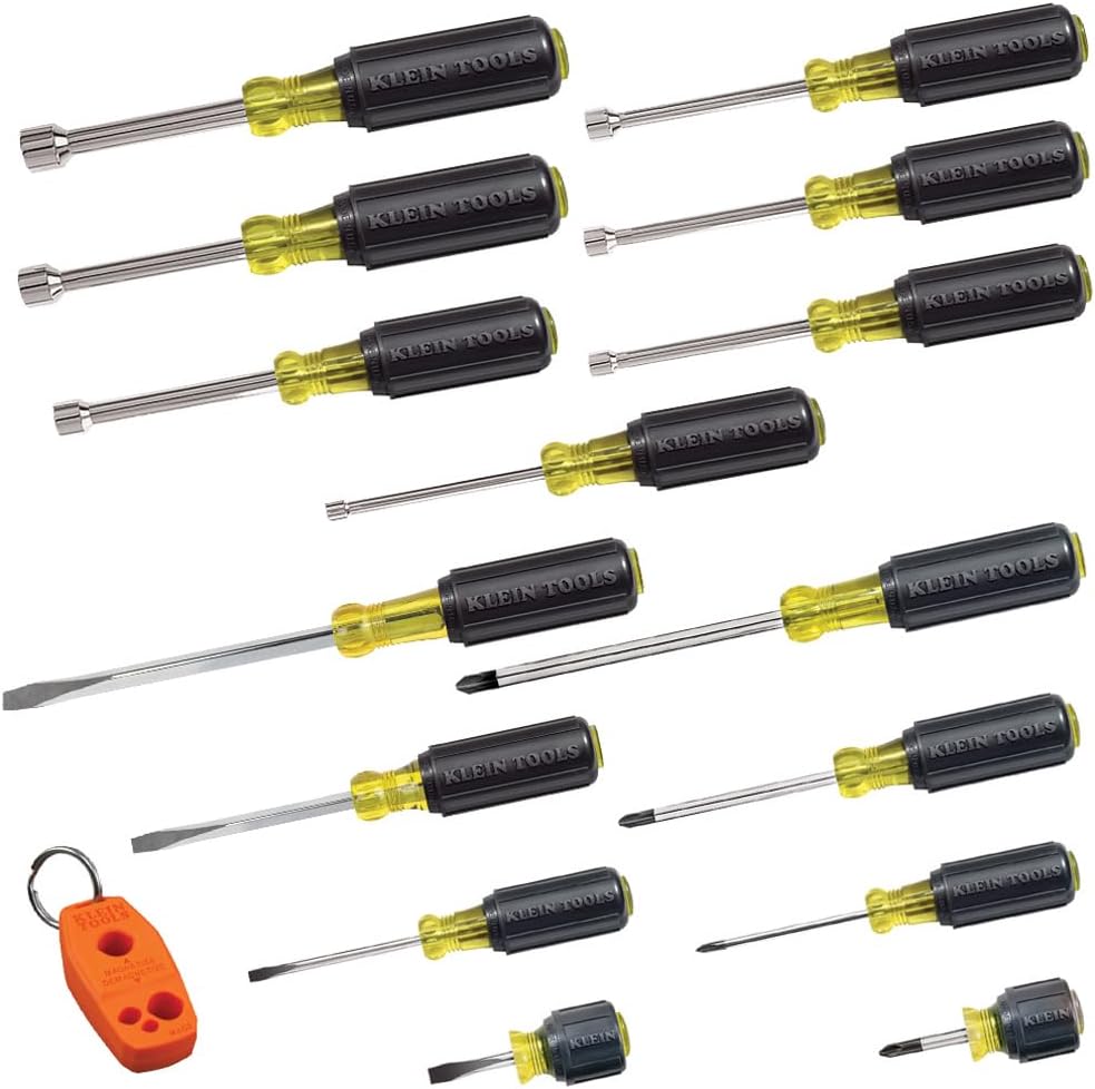 Klein Tools 80021 16-Piece Screwdriver Set with Magnetizer and Klein Tools 85617 8-Piece Precision Screwdriver Set