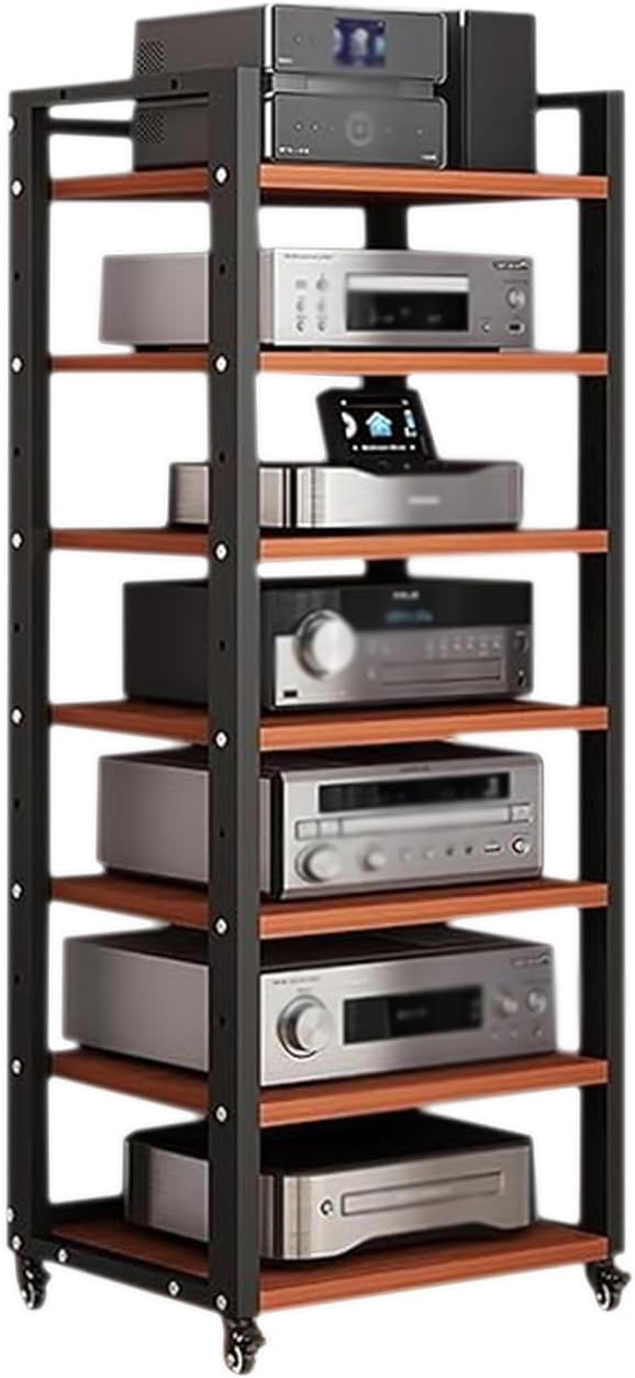 Dernoing 7 Tier Audio Rack Tower, CD Record Player Stereo Receiver AV Equipment - Image 8