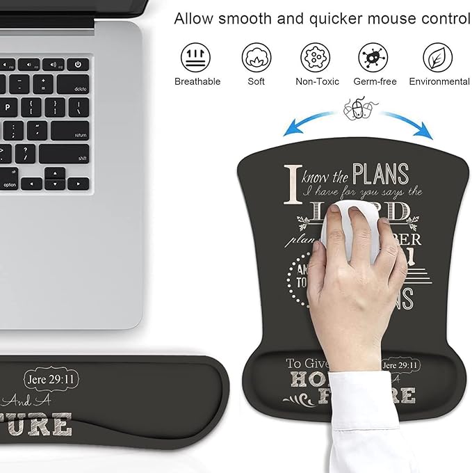 Ergonomic Mouse Pad Wrist Support and Keyboard Wrist Rest Set - Image 2
