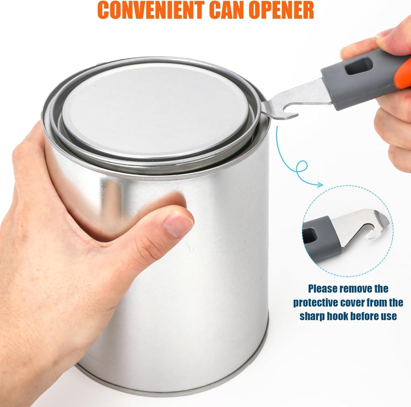 4-in-1 Paint Brush Comb and Paint Roller Cleaner Tool | with Metal Can Opener, Sturdy Plastic Painters Tool, Ideal for Small, Medium, Large Paintbrush & Roller Cleaning Washing