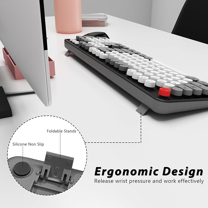 Wireless Keyboard and Mouse, KOOTOP Cute Keyboard and Mouse, 2.4G Wireless - Image 8