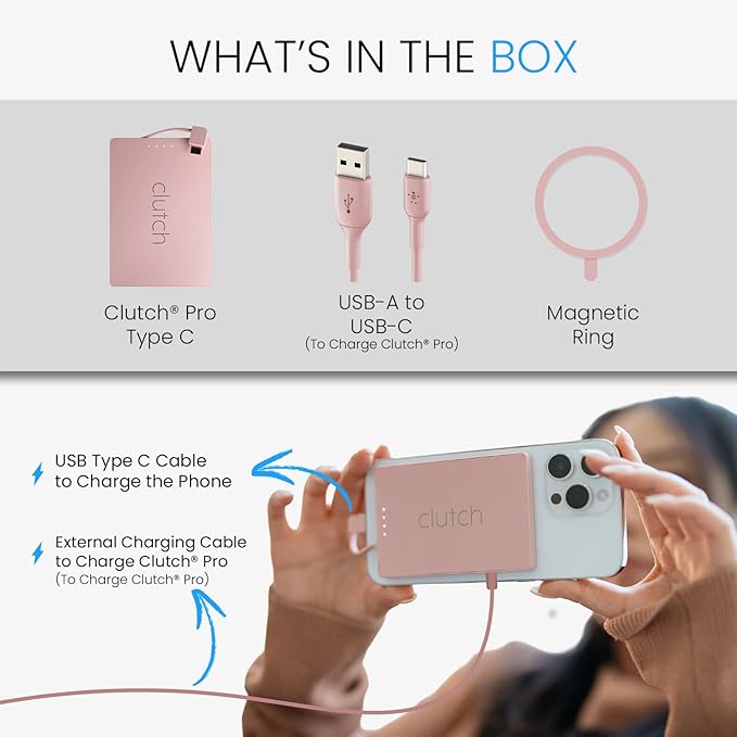 Clutch - Pro USB-C Portable Charger - Compatible - Power Bank Magnetic Battery - Image 5