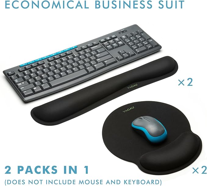 Comfy Mee Premium Memory Foam Keyboard and Mouse Wrist Rest Pads Set- - Image 6