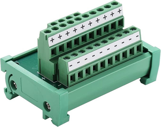 ANMBEST 2 in 10 Out Terminal Blocks Module, 25A DIN Rail and Panel Mounting by ANMBEST