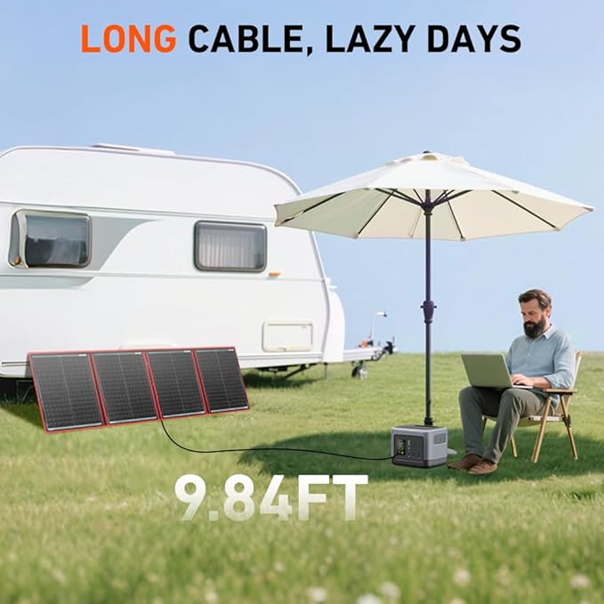 DOKIO 200W Portable Foldable Solar Panel Kit, - Image 7