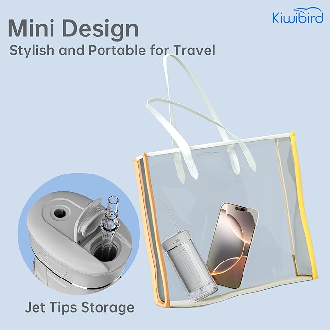 KIWIBIRD Mini Water Flosser for Travel, Ultra-Portable Cordless Oral Irrigator - Image 6