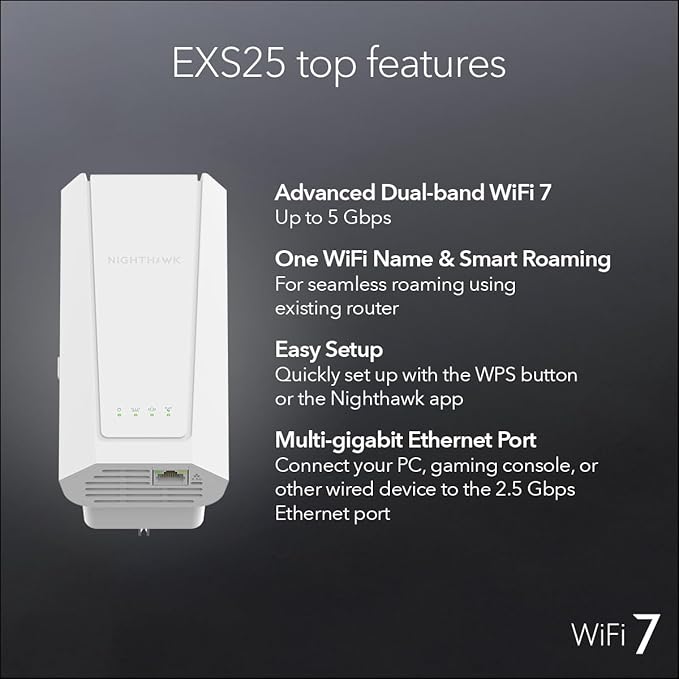 NETGEAR WiFi 7 Range Extender – BE5000 Dual-Band Wireless Signal Booster & - Image 7