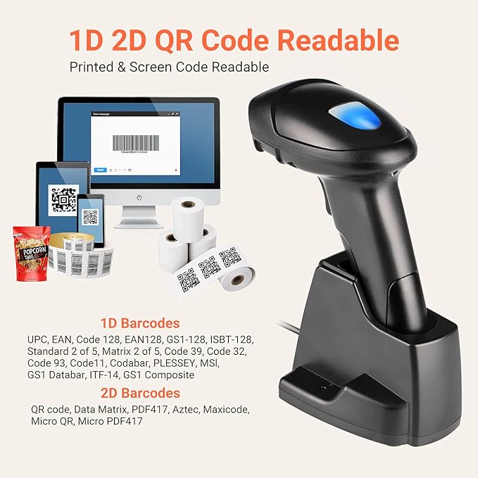 Tera Wireless 1D 2D QR Barcode Scanner - Image 3
