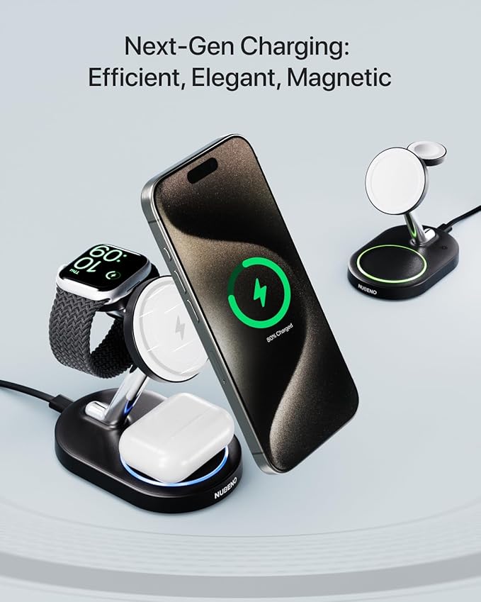 Nubeno Fast Charging Station for Magsafe Apple Devices, Wireless Charger - Image 2