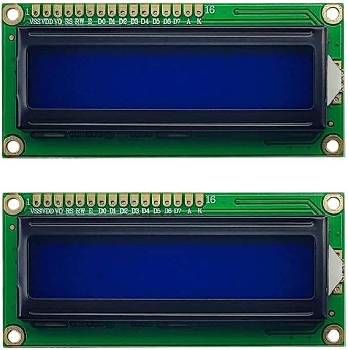 Haldzemo 1602 LCD Screen Display Module 1602A 16x2 White Character Blue by Haldzemo