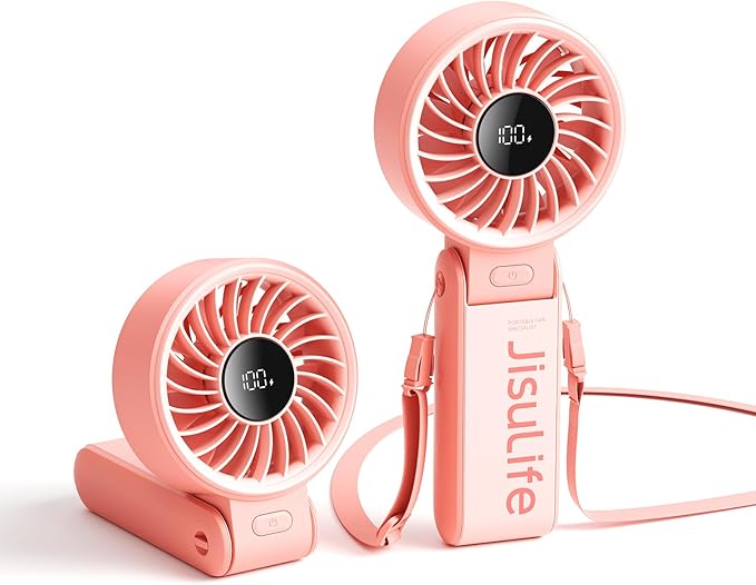 JISULIFE Handheld Fan Life7 – Ultimate Flexibility: High-Power Motor, LED by LivechillStaycool