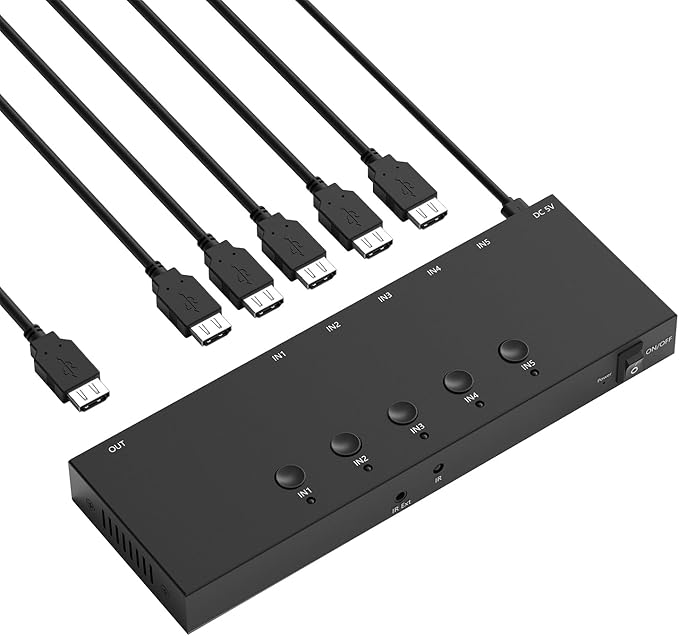 5 Way HDMI Switch 4k@60Hz HDMI Switcher 5 in 1 Out HDCP 2.0 Manual HDMI 2.0 Hub - Image 6