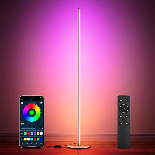 luckystyle Smart RGB Corner Floor Lamp, Bright LED Tall Modern Floor Lamp by luckystyle