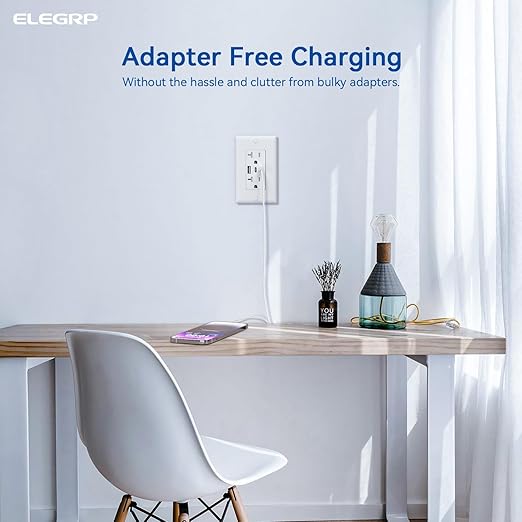 ELEGRP USB Outlets, 20 Amp Wall Outlet - Image 6