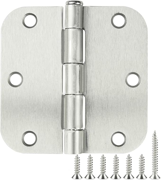 90 Pack Satin Nickel Door Hinges 3.5 x 3.5 Inch Interior 3 1/2 Inch Door Hinges by TDCHINGES