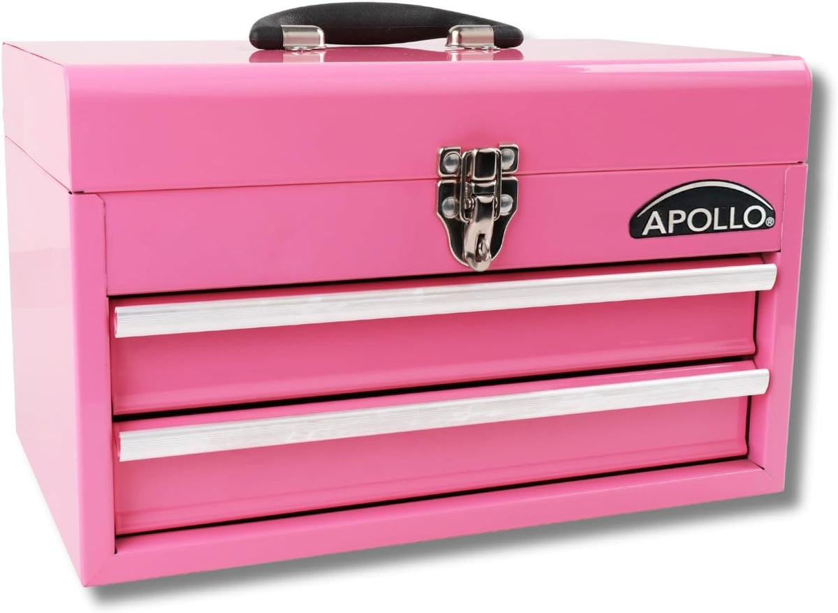 apollo tools 14 inch steel tool box, pink, main product view