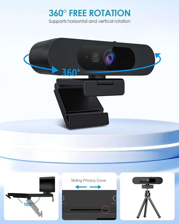 MOERTEK 4K Webcam for PC, Ultra 4K HD, AI Auto Framing, Webcam for Streaming - Image 7