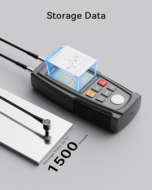 Wintact Digital Ultrasonic Thickness Gauge, Range 0.039 to 11.81 in - Image 4