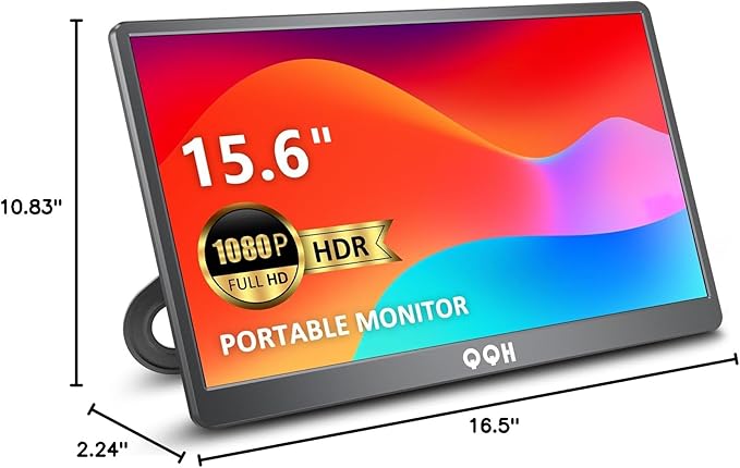 QQH Portable Monitor, 15.6" Portable Travel Monitor - Image 10
