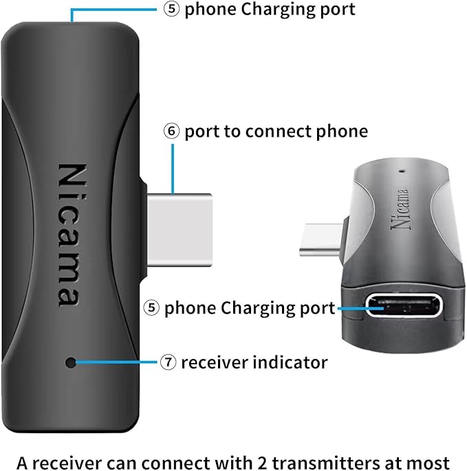 Nicama AS12 USB-C Wireless lavalier Microphone - Image 5