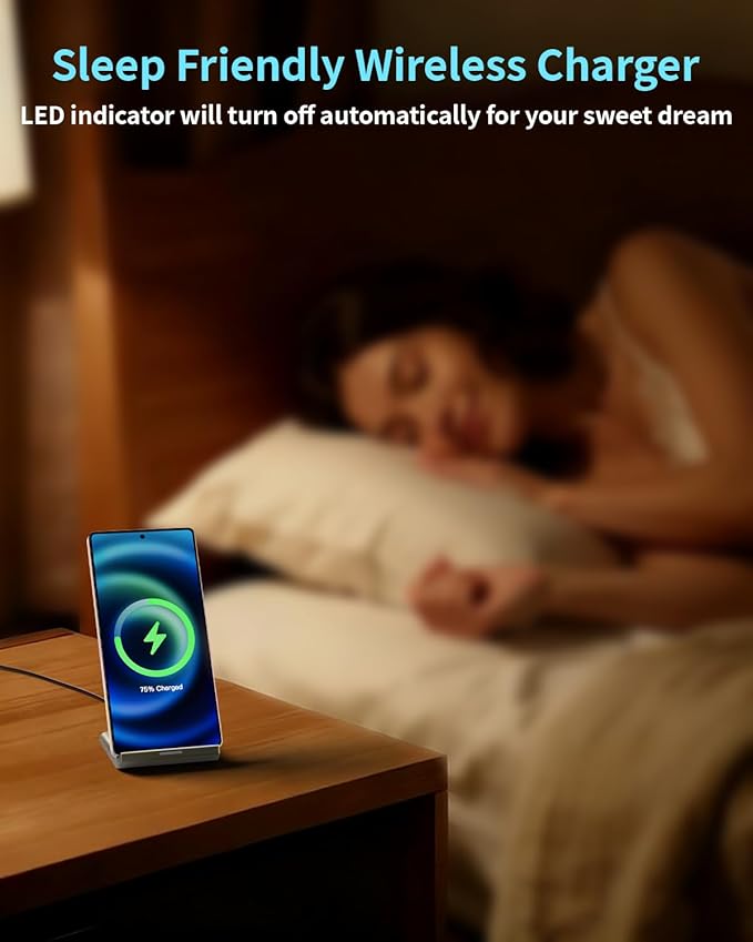 Wireless Charger Stand, 15W Fast Phone Wireless Charging Stand Station - Image 8