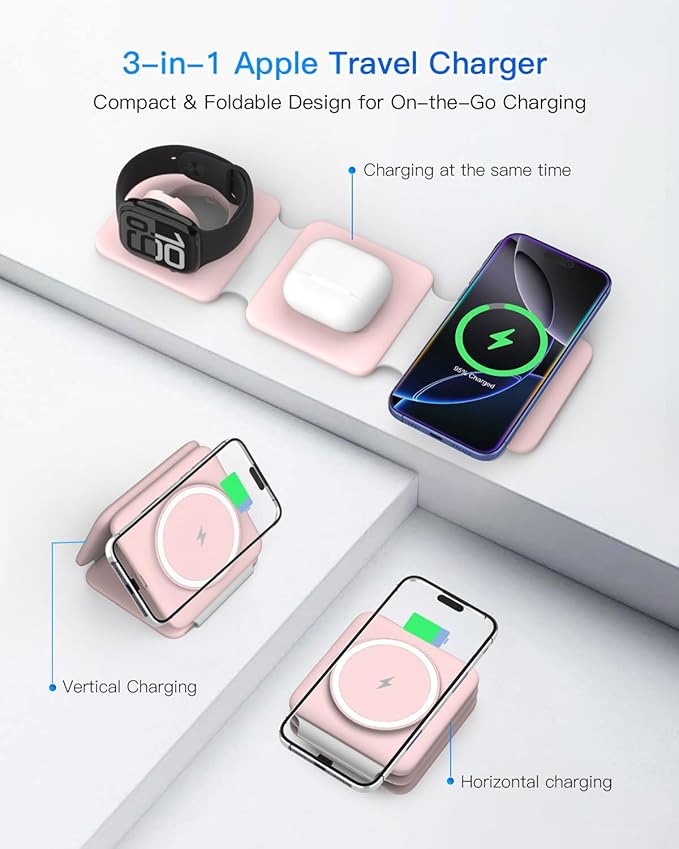 Charging Station for Apple Multiple Devices: 3 in 1 Foldable Magnetic Wireless - Image 3