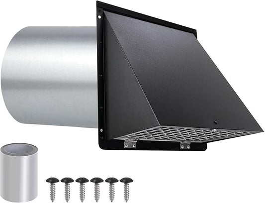 4 Inch Dryer Vent Cover Outside, Dryer Vent Cover Outdoor Wall Vent Hood Dryer by JYINCPED