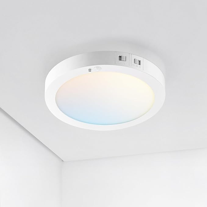ASD LED 7" Round Flush Mount Ceiling Light Fixture, Low Profile Surface by ASDLightingCorporation