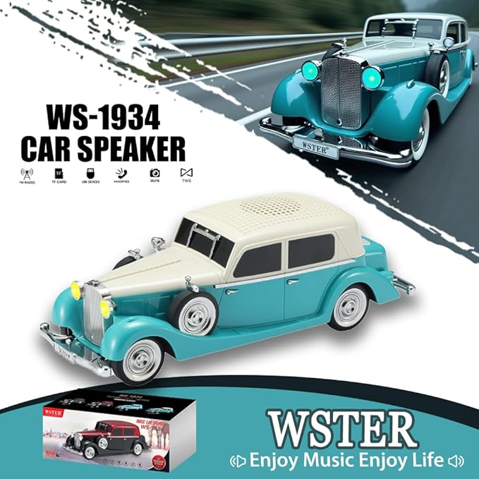 WS-1934 Retro Classic Car Bluetooth Replica Speaker – Wireless HD Sound - Image 2