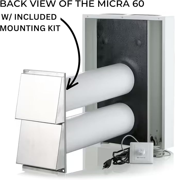 VENTS-US Micra 60 Kit – Ductless Wall Mount HRV Ventilation Fan - Image 3