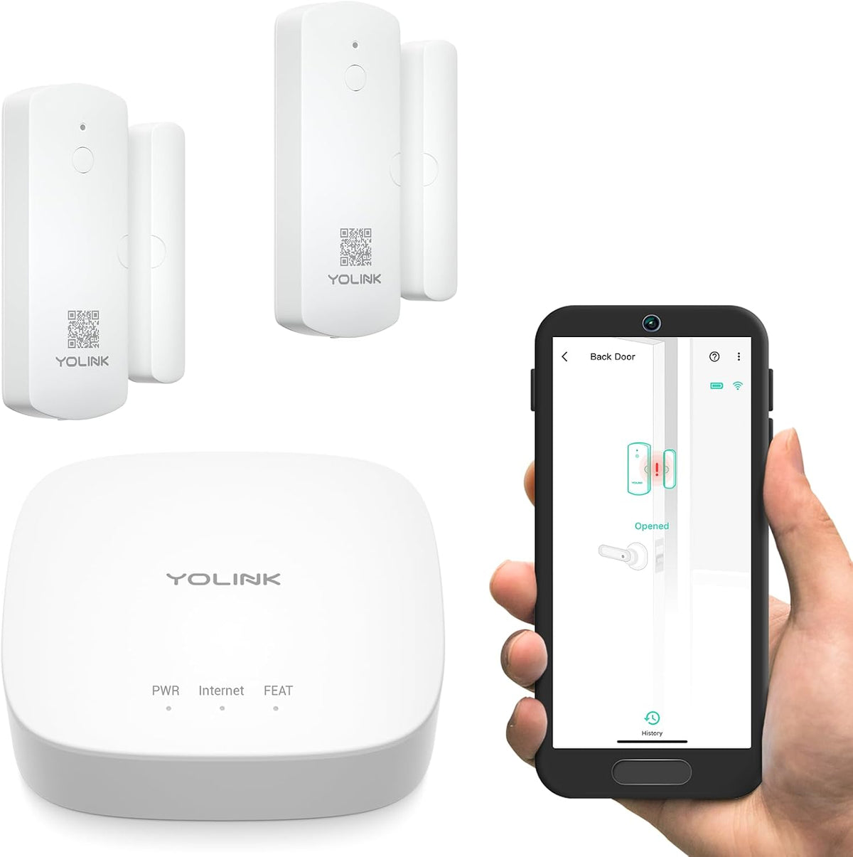 YoLinK LoRa Smart Door Sensor Starter Kit: 1/4 Mile Open-Air Range, Door