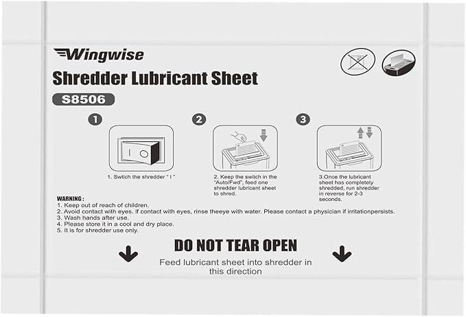 Wingwise 24-Pack Shredder Lubricant Sheets, 8.5 x 6 Inches, Sharpens Blades & - Image 3